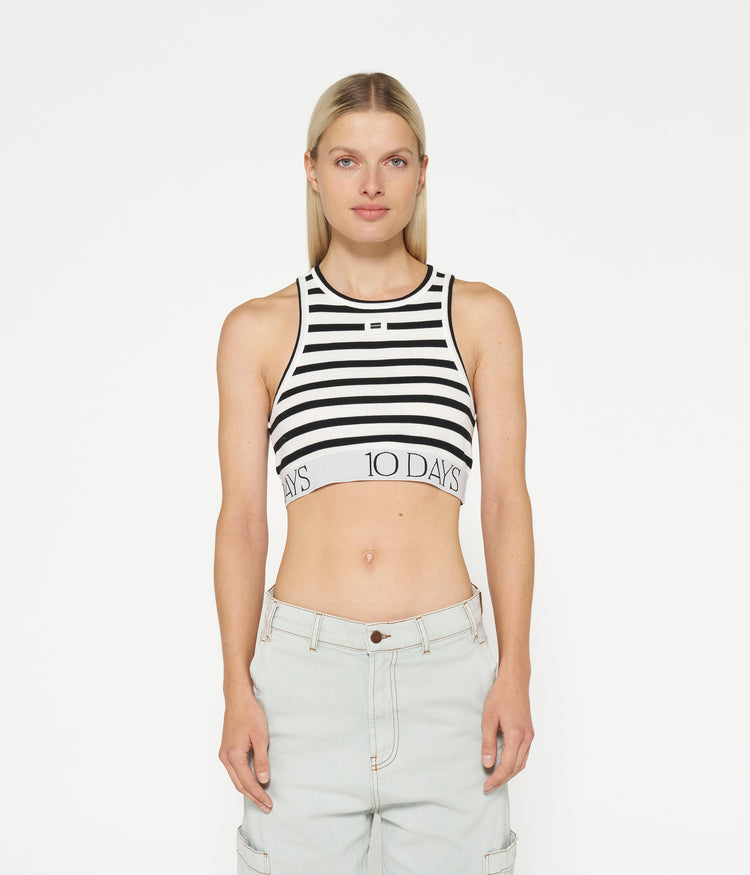 top rib stripe | ecru/black