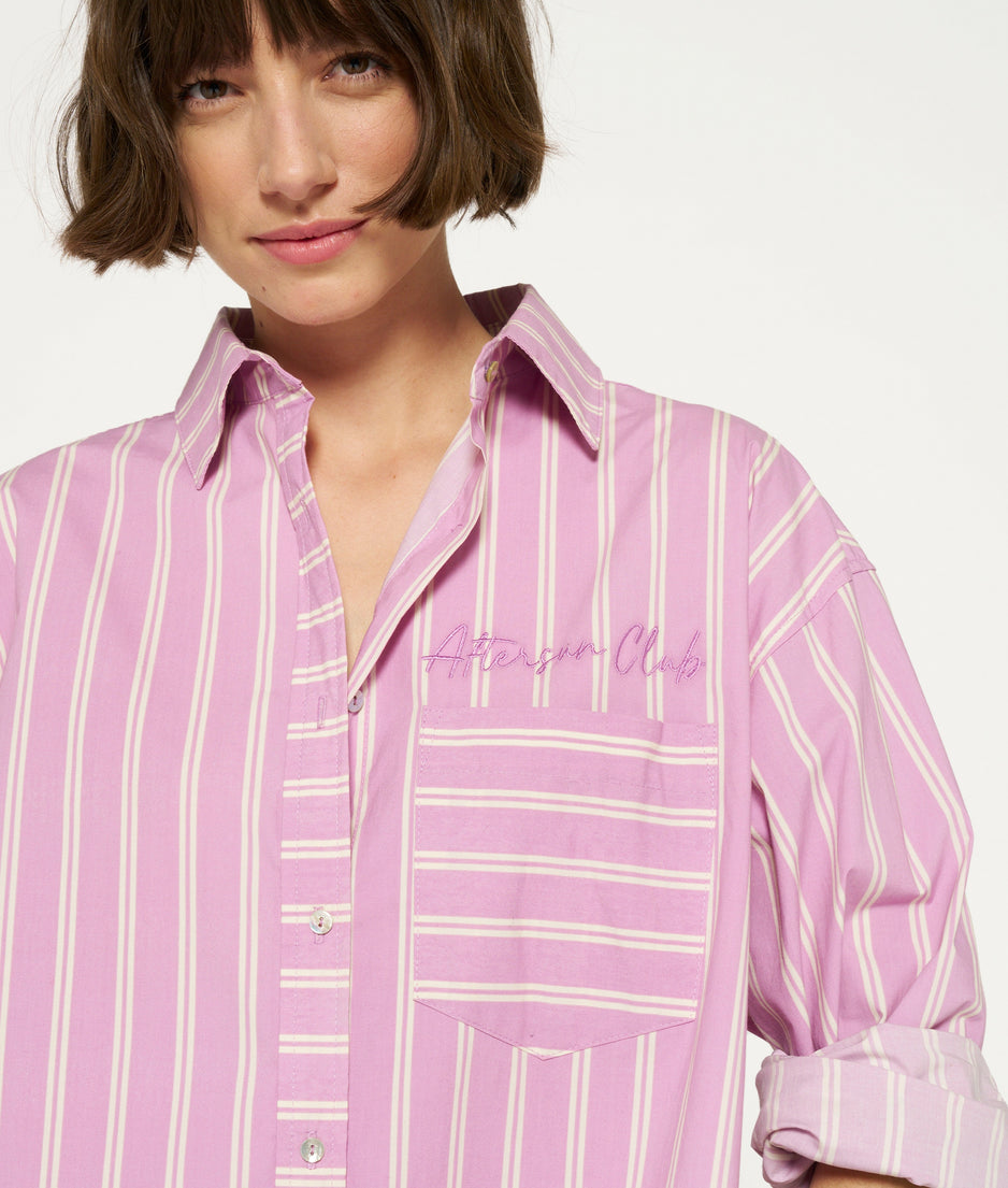 maxi shirt dress stripes | violet