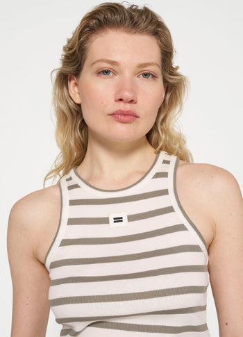 tank top rib stripes | ecru/sage