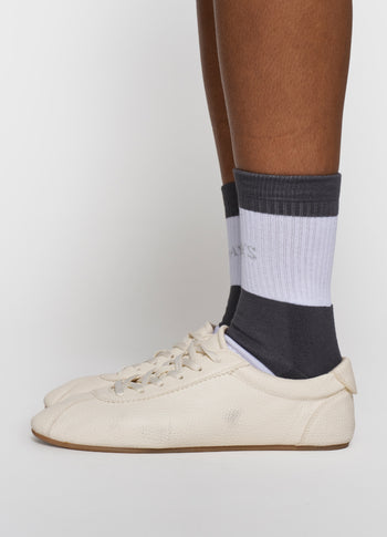 socks bold stripes | white/brownish grey
