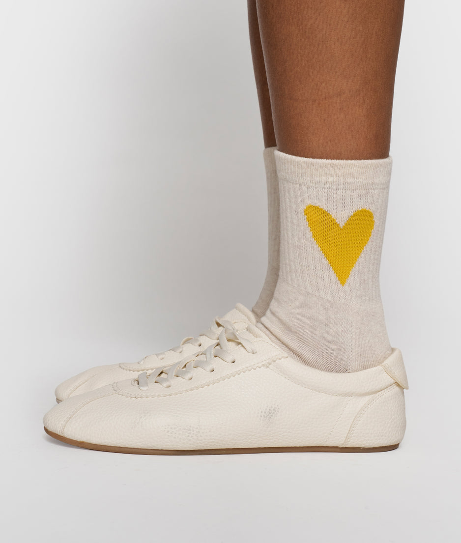 socks heart | soft white melee