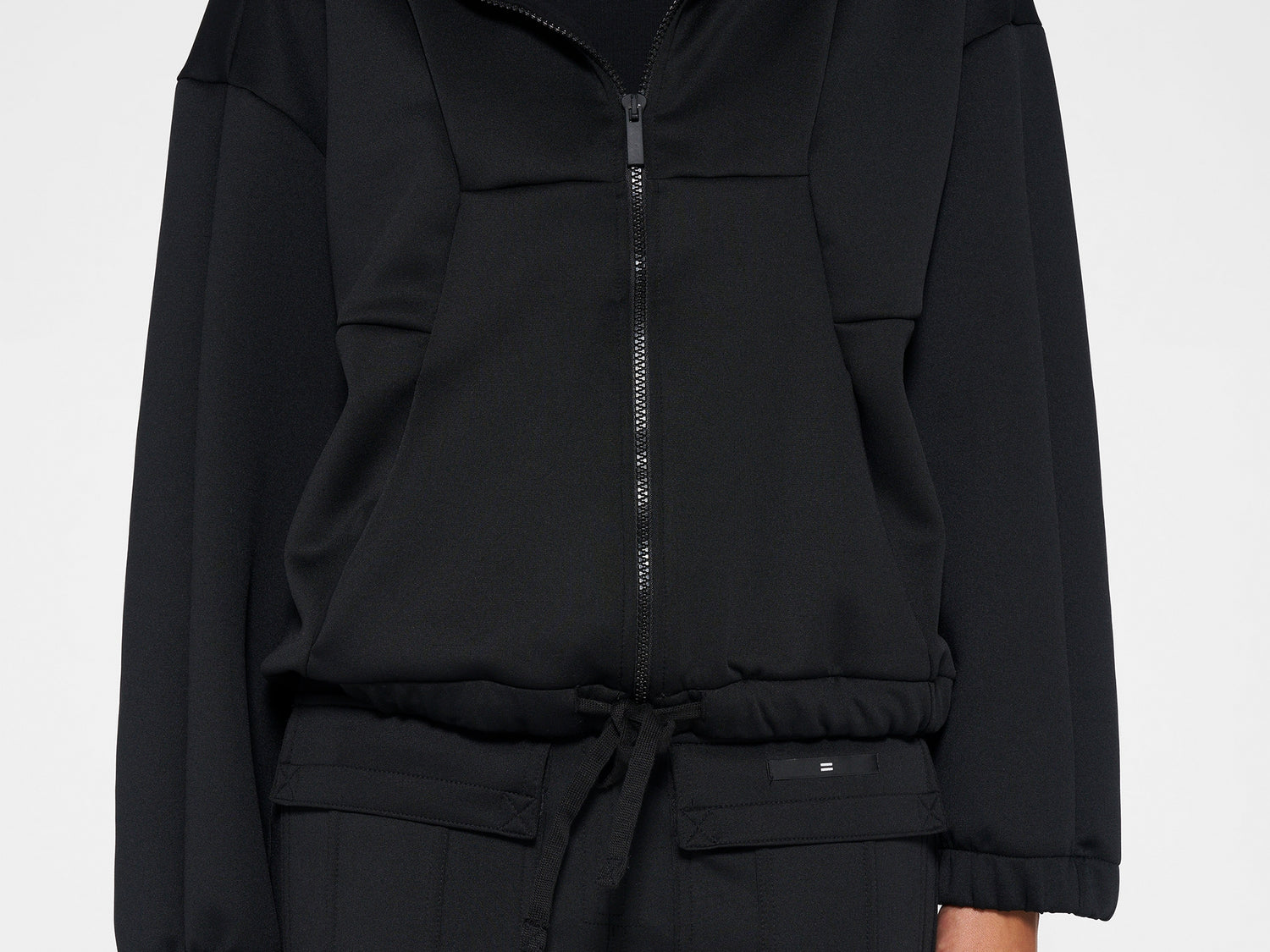 zipper hoodie scuba | black