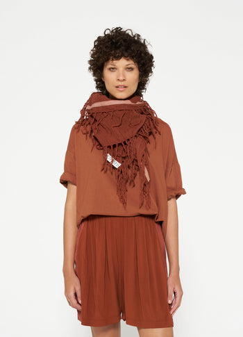 wool scarf | saddle brown