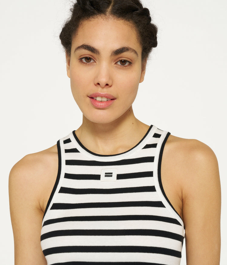 tank top rib stripes | ecru/black
