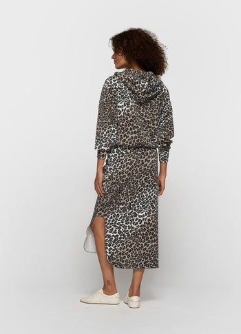 soft scuba skirt leopard | ecru