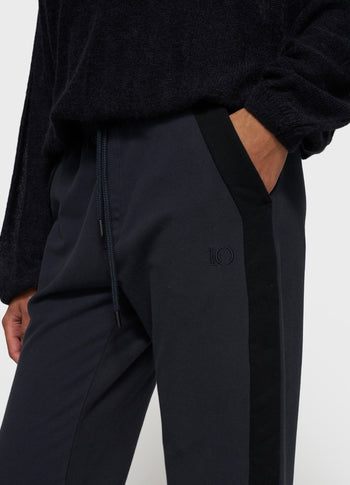 loose thin knit sweater | dark navy