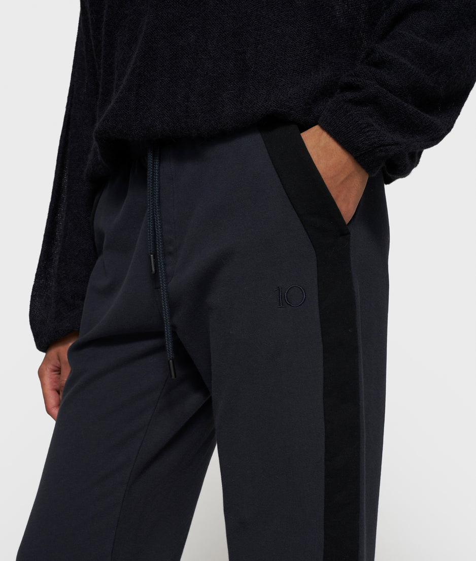 loose thin knit sweater | dark navy
