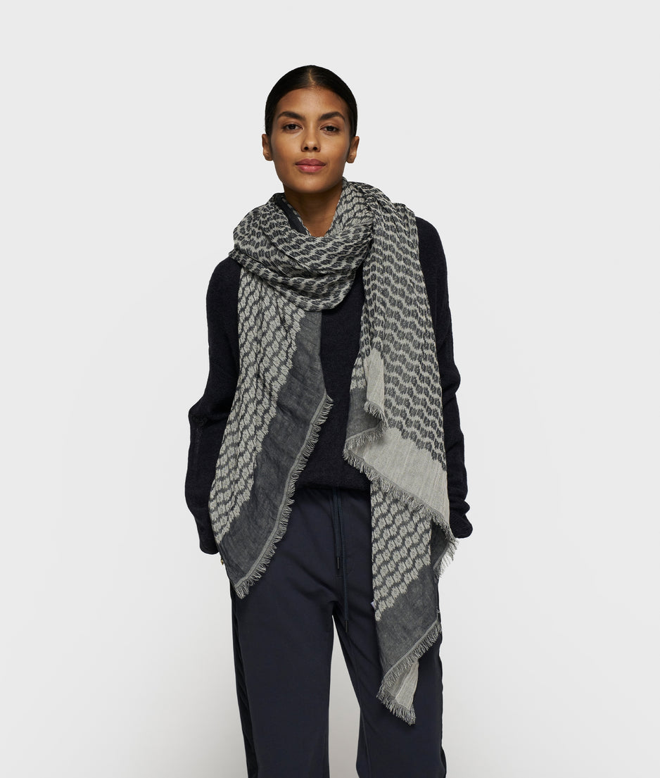 scarf ikat | dark navy
