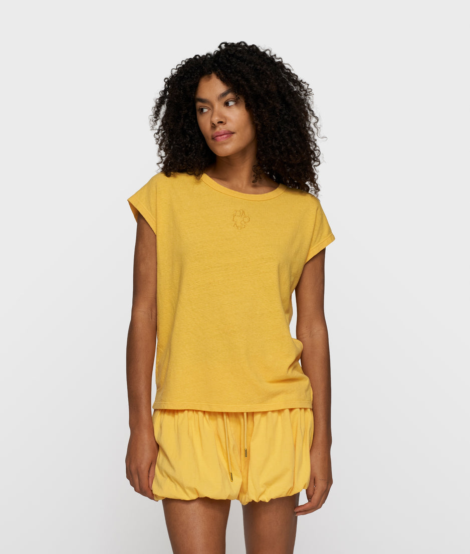 cotton linen tee | mango