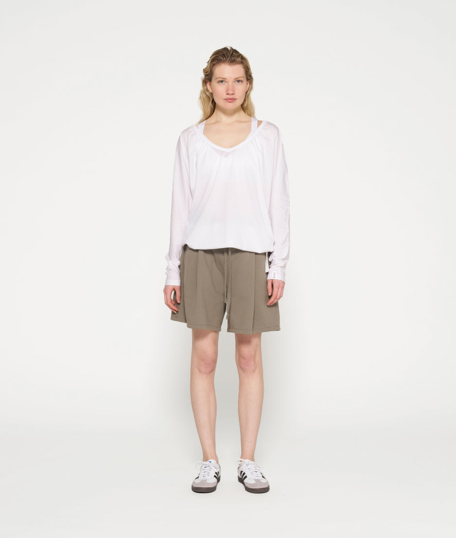 tie long sleeve tee | white