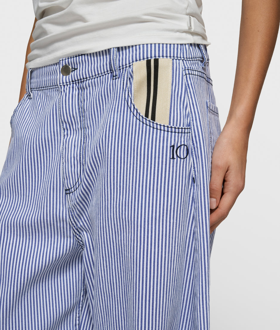 western pants stripes | white/blue