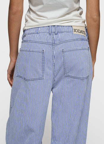 western pants stripes | white/blue