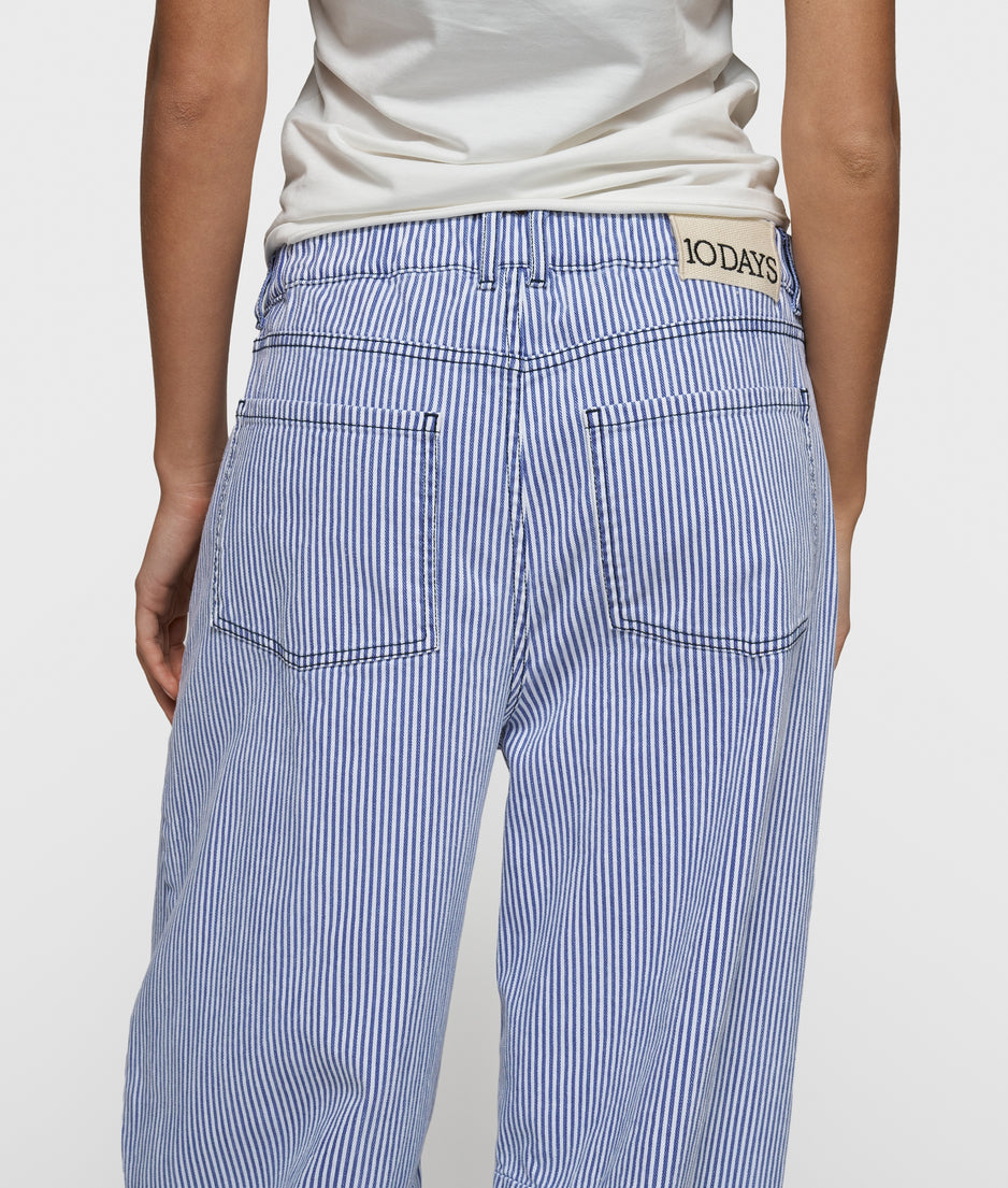 western pants stripes | white/blue