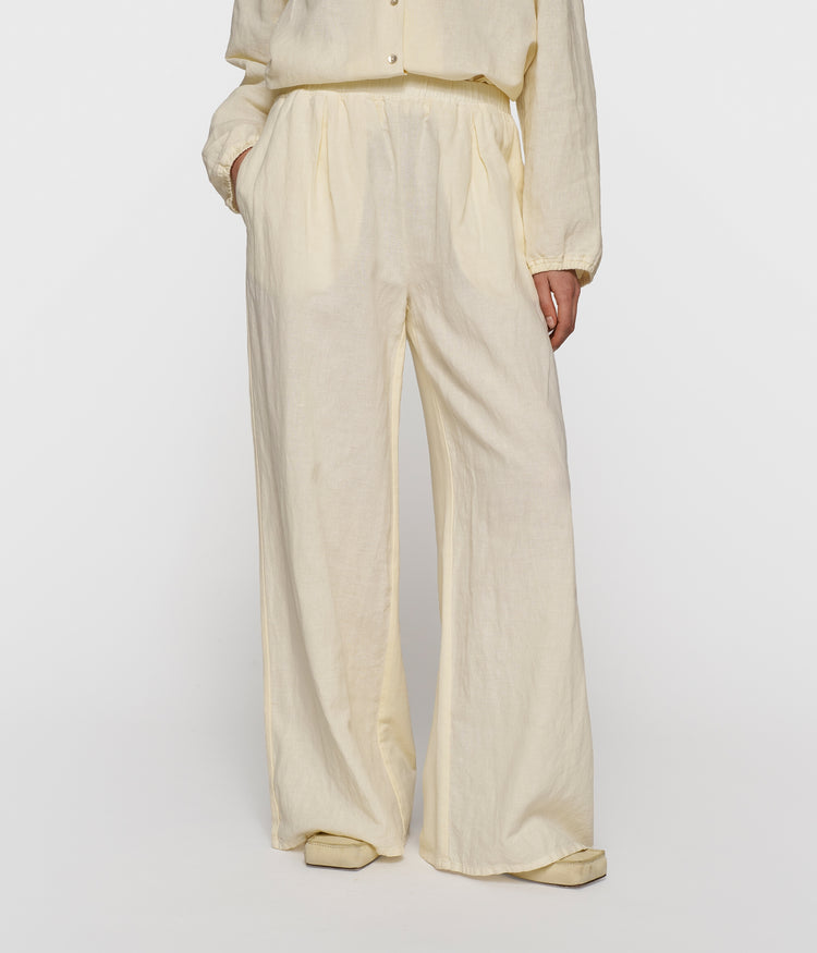 flowy pants linen | soft vanilla