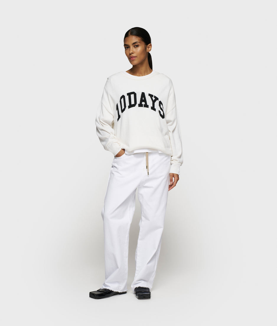 straight leg pants twill | optic white