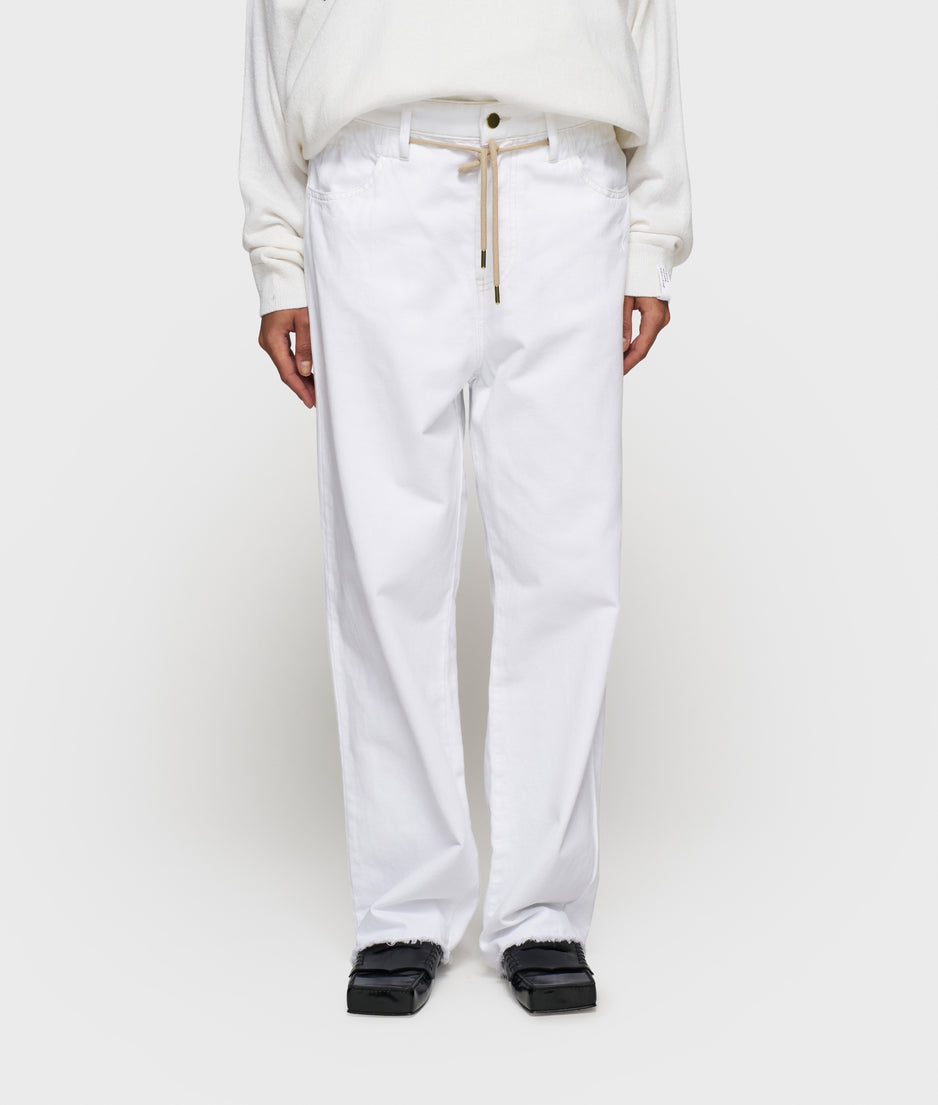 straight leg pants twill | optic white