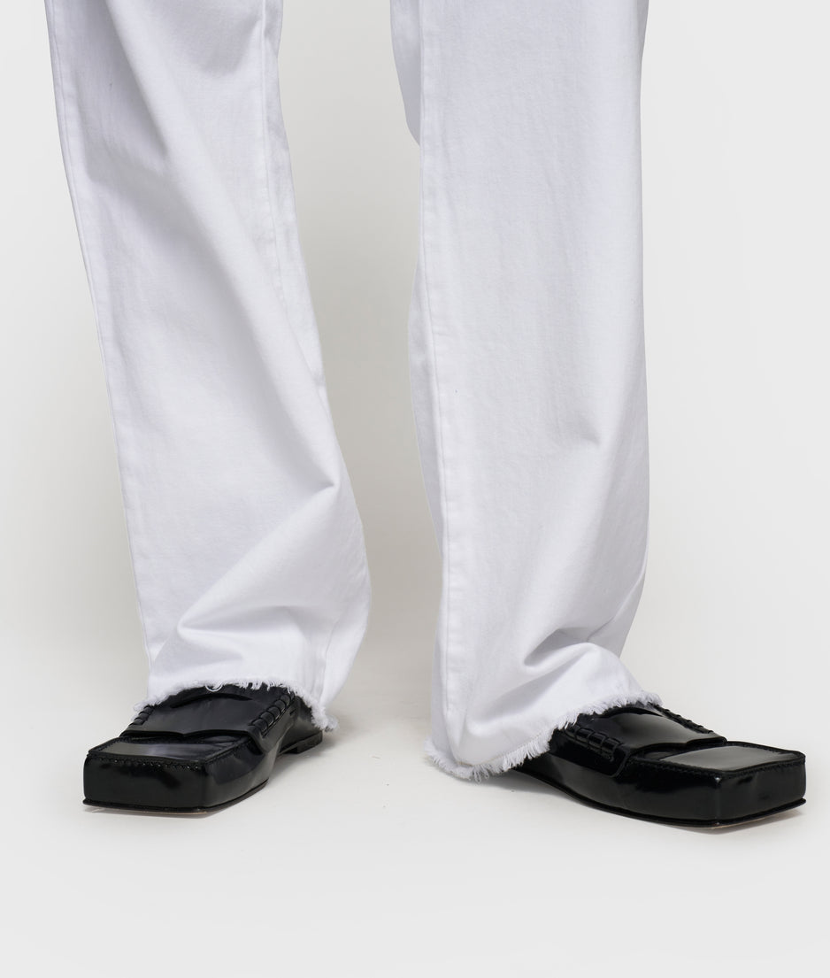 straight leg pants twill | optic white