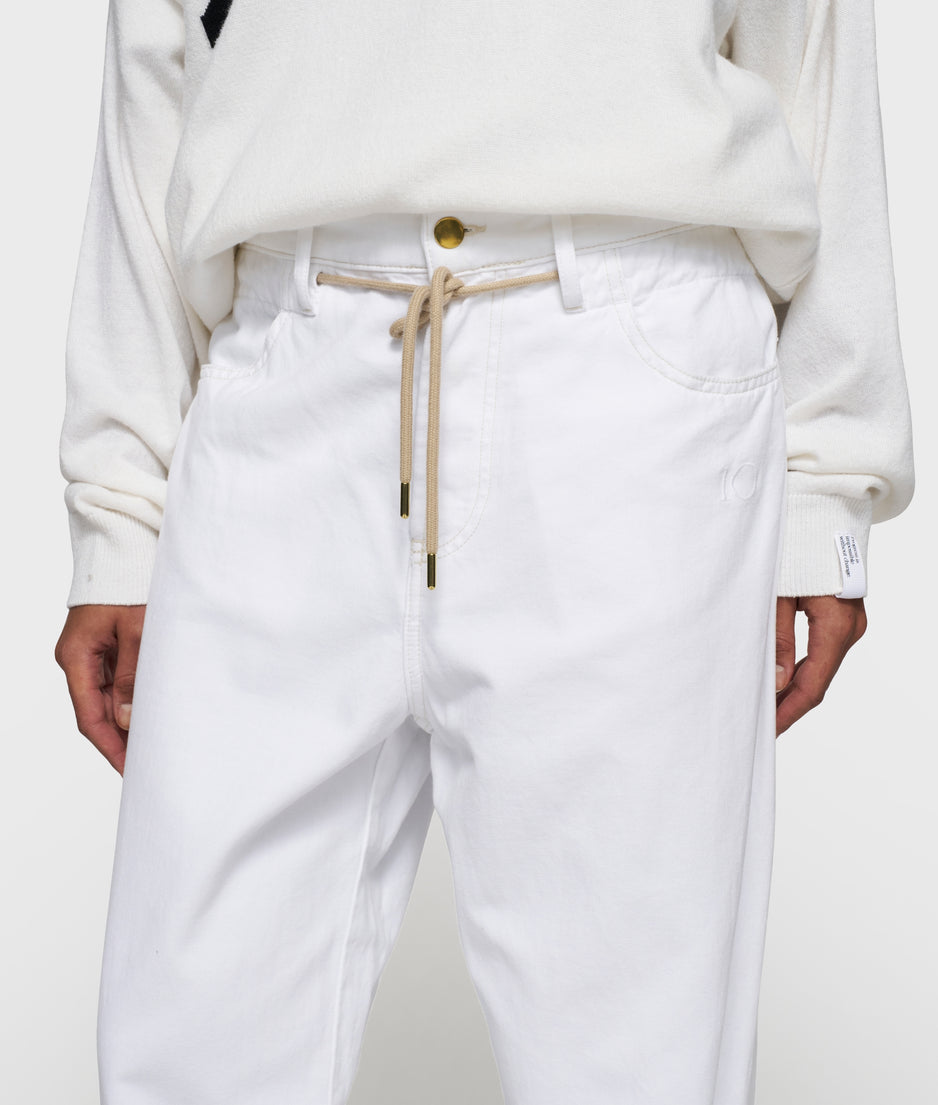 straight leg pants twill | optic white