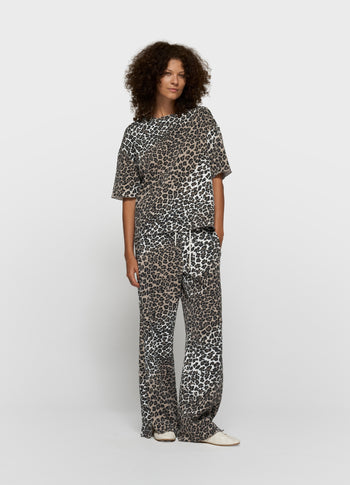 soft scuba tee leopard | ecru