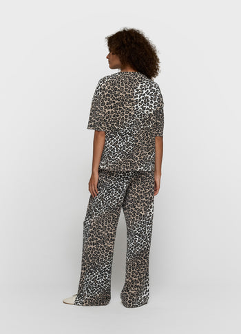 soft scuba pants leopard | ecru