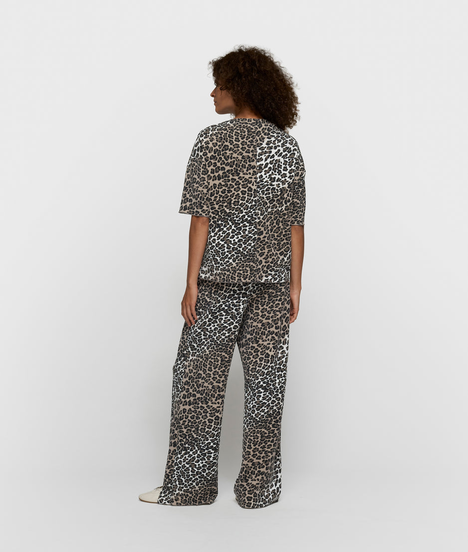 soft scuba pants leopard | ecru