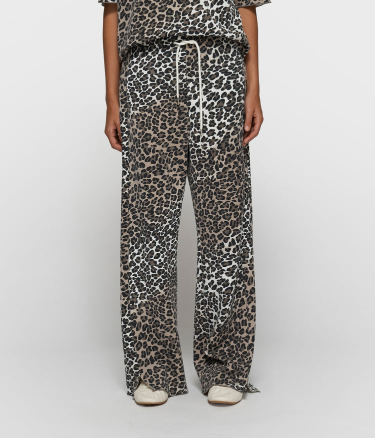 soft scuba pants leopard | ecru