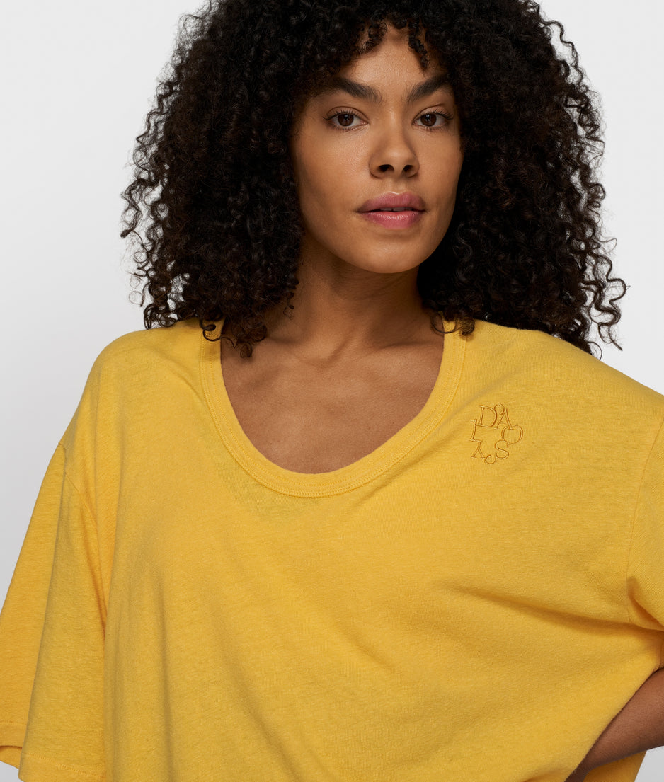 deep tee cotton linen | mango