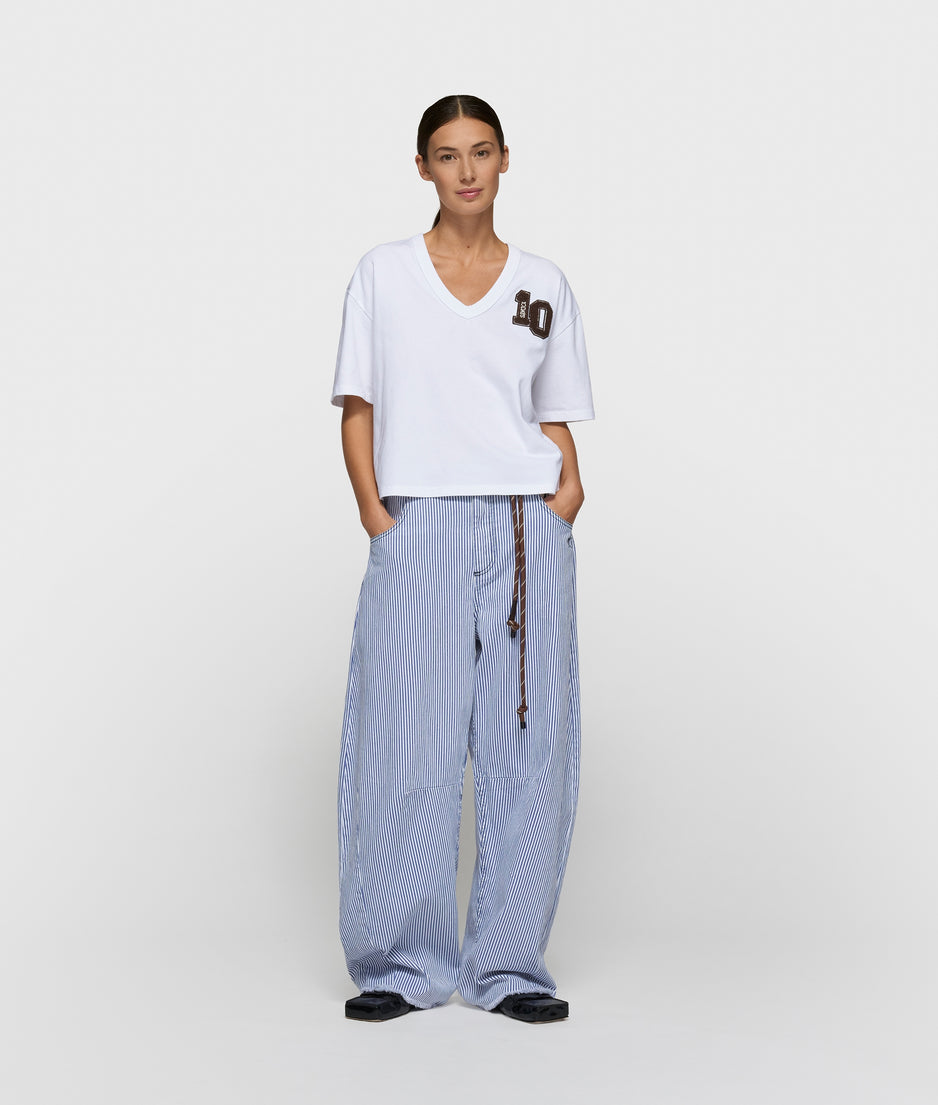 western pants stripes | white/blue