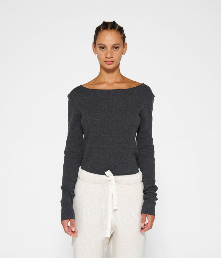 soft rib boatneck tee | antra melee