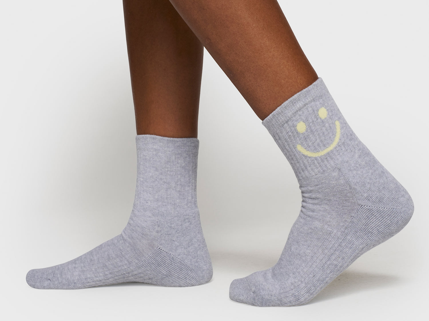 socks smile | white grey melee