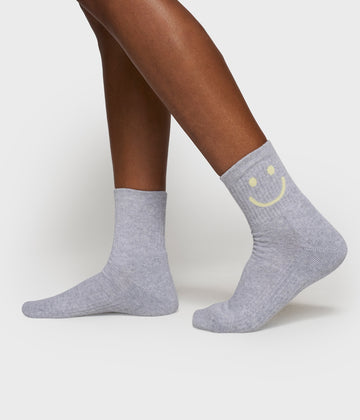 socks smile | white grey melee