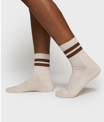 socks 2 stripes | truffle