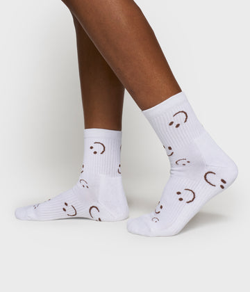 socks all-over smile | white