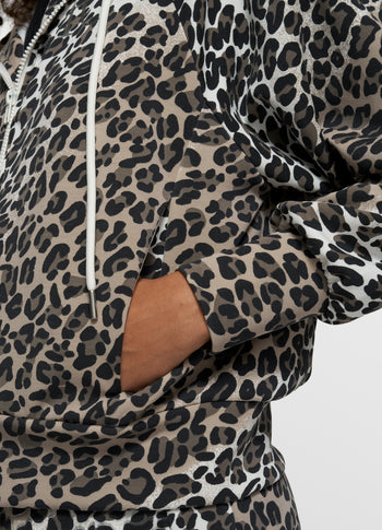 soft scuba hoodie leopard | ecru