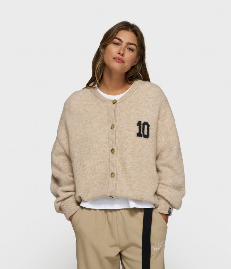 soft baseball knit cardigan | earth
