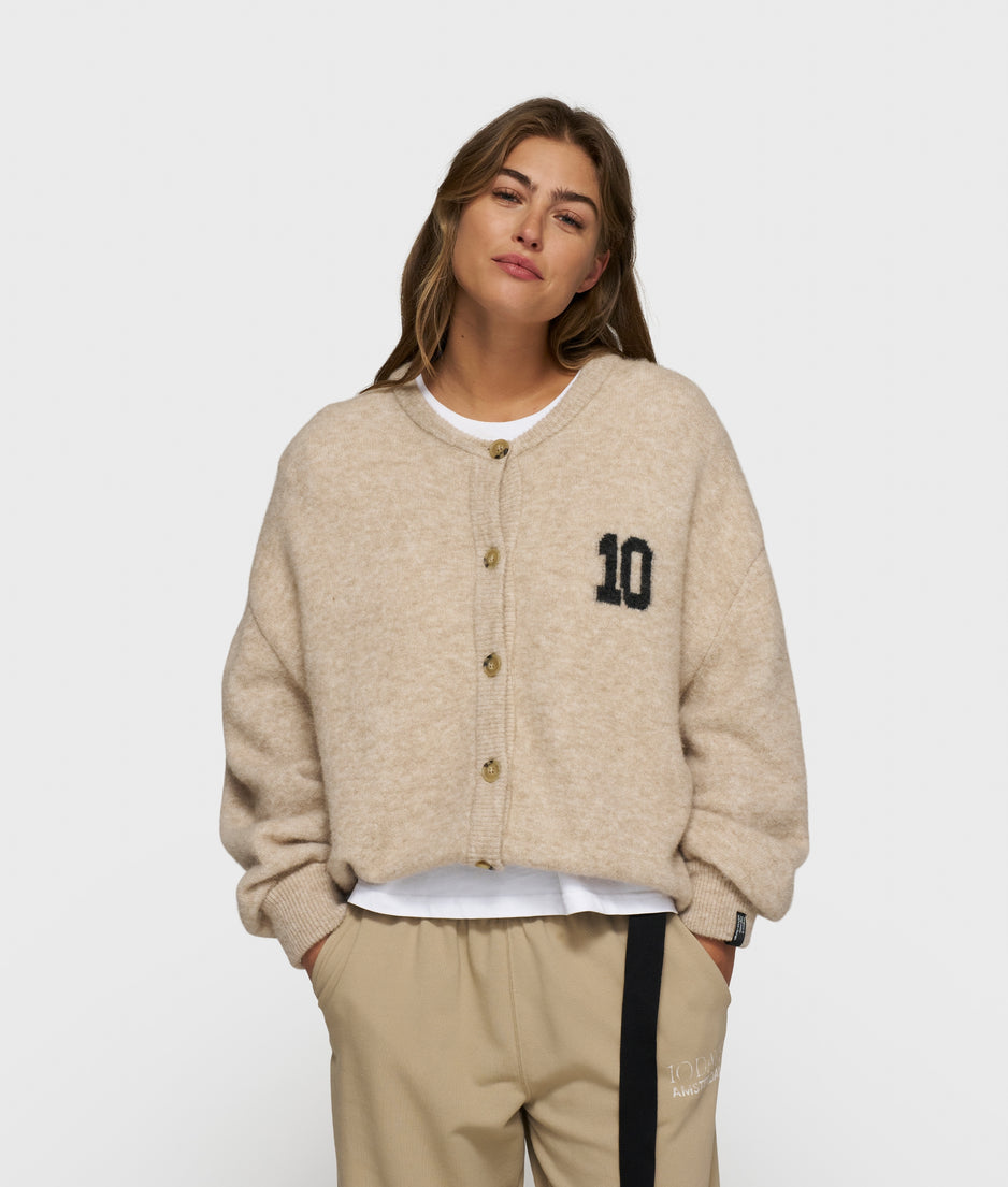soft baseball knit cardigan | earth