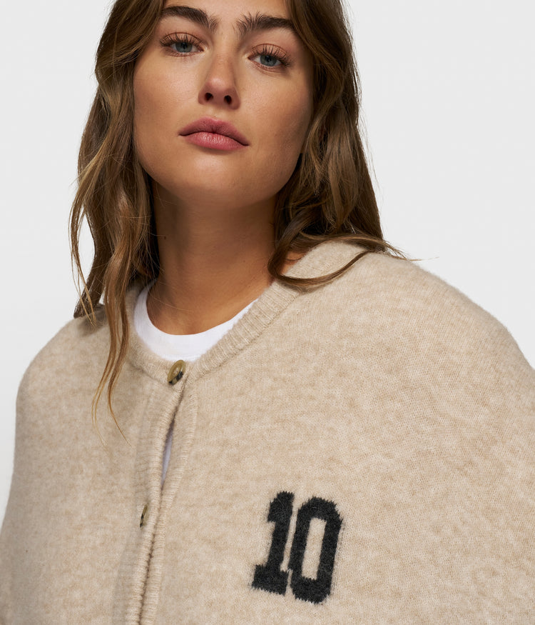 soft baseball knit cardigan | earth