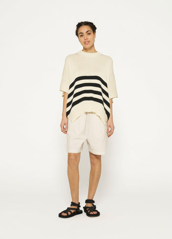 sleeveless sweater knit stripes | light safari