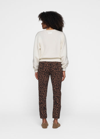 puffed sleeves knit sweater | ecru