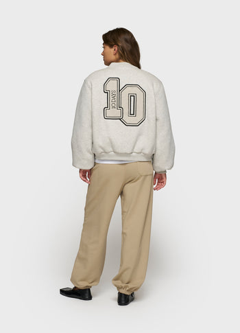 baseball bomber jacket 10 | white grey melee