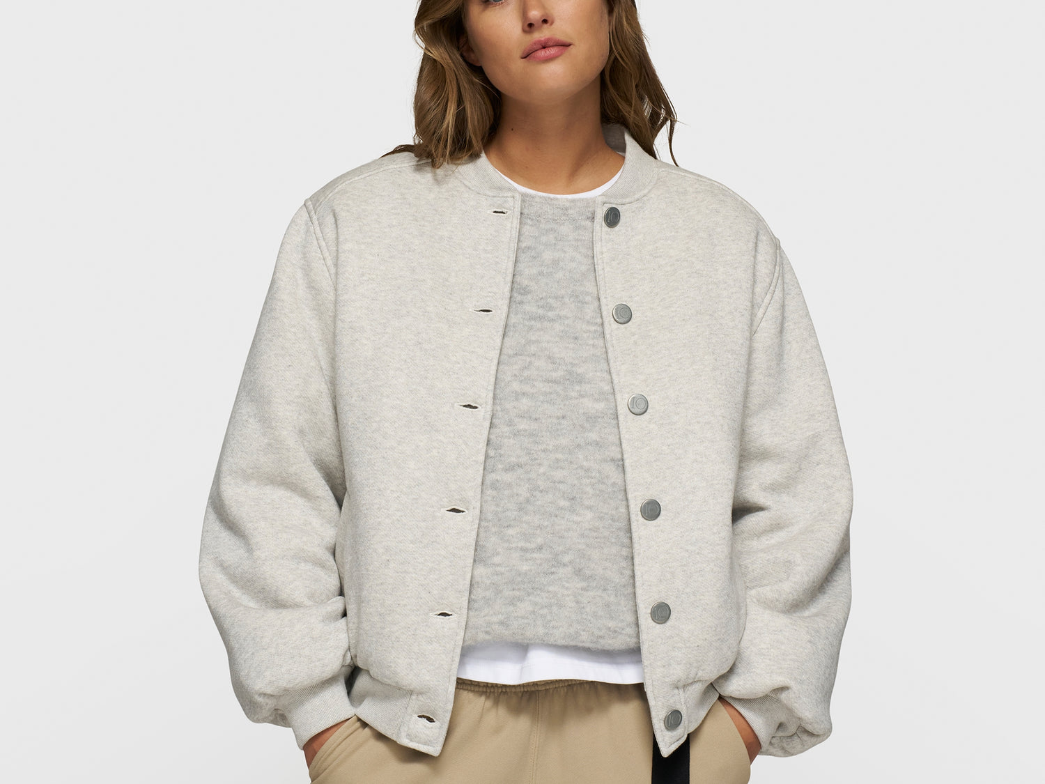 baseball bomber jacket 10 | white grey melee