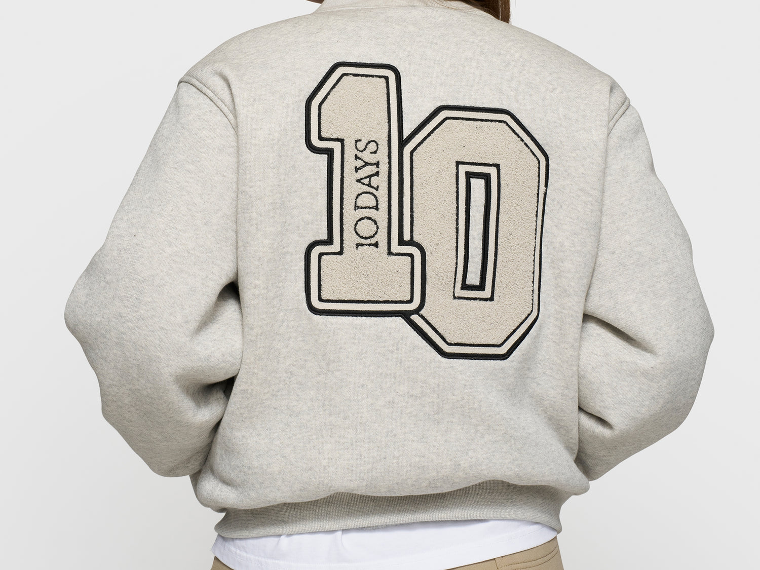 baseball bomber jacket 10 | white grey melee