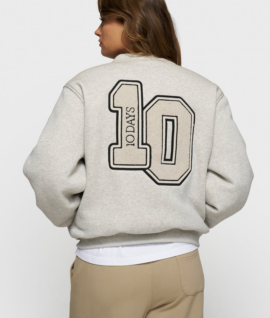 baseball bomber jacket 10 | white grey melee