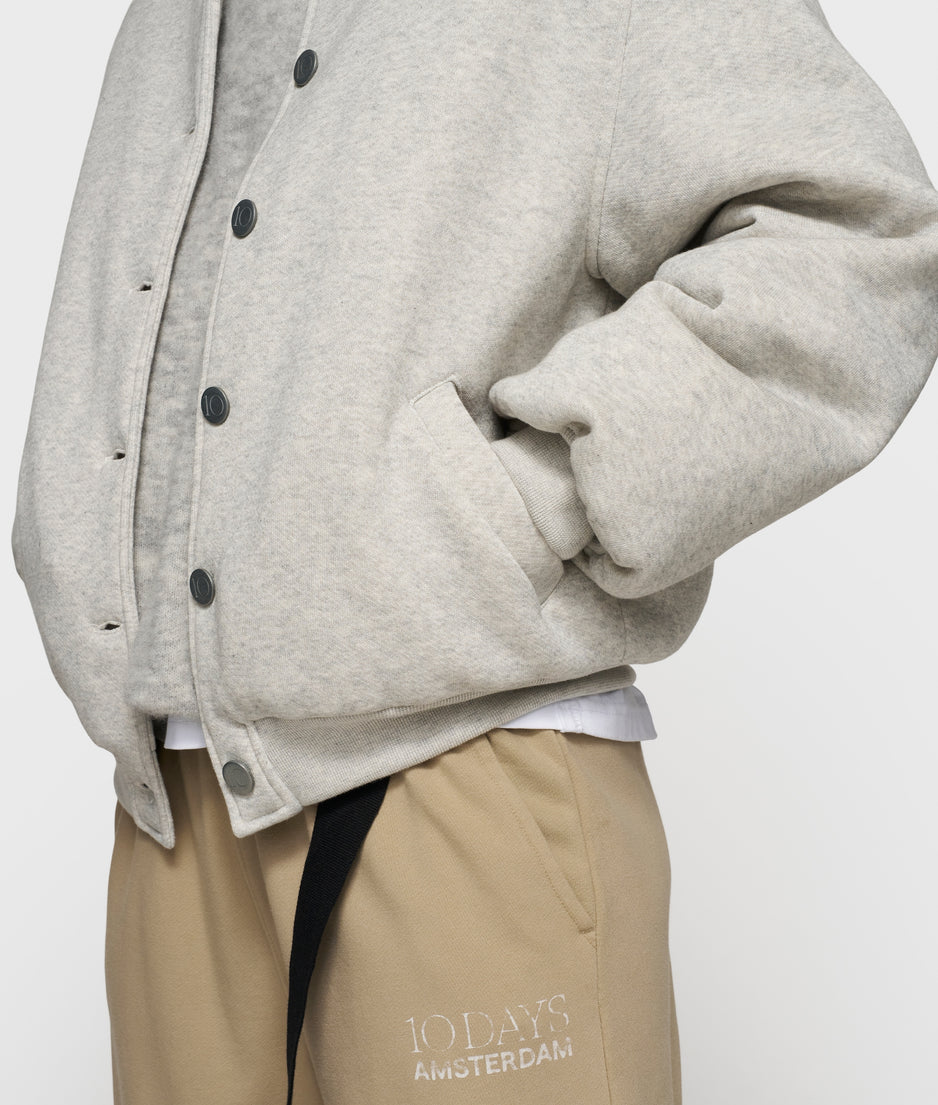 baseball bomber jacket 10 | white grey melee