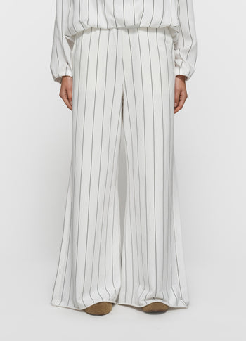 wide jogger pinstripe | ecru