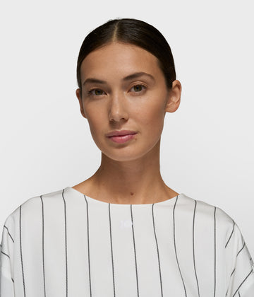 balloon blouse pinstripe | ecru