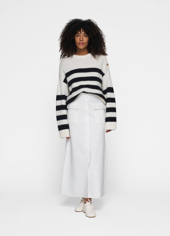 knit sweater stripes | ecru