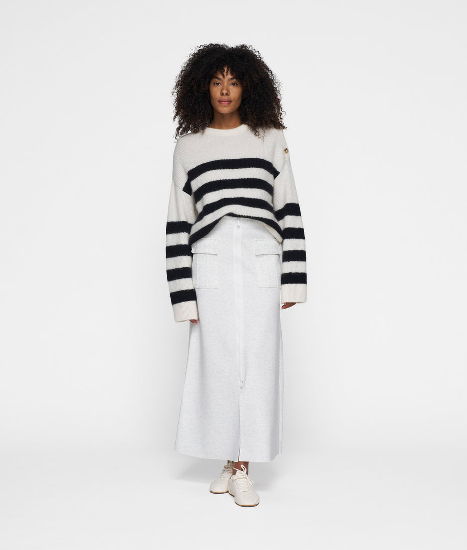knit sweater stripes | ecru