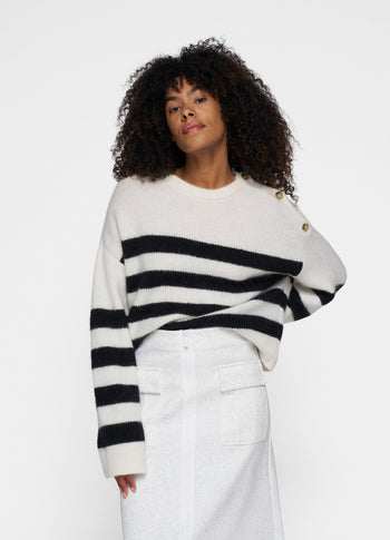 knit sweater stripes | ecru