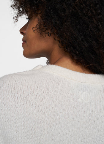 knit sweater stripes | ecru